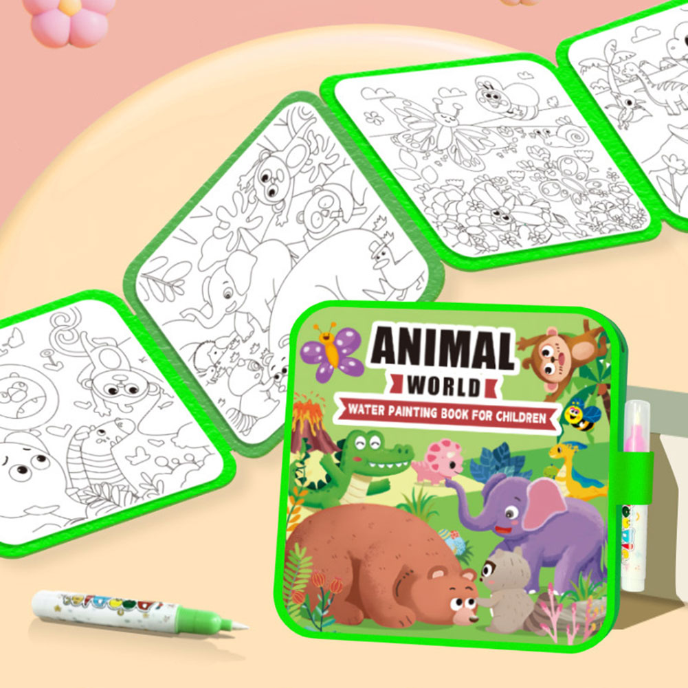 Reusable Water Magic Coloring Book - Kids Magics หนังสือระบายสีน้ำการเรียนรู้ซ้ำได้ของเล่นวาดภาพพร้อมปากกา Magics ห้องเรียนอุปกรณ์ความบันเทิงภายในบ้าน