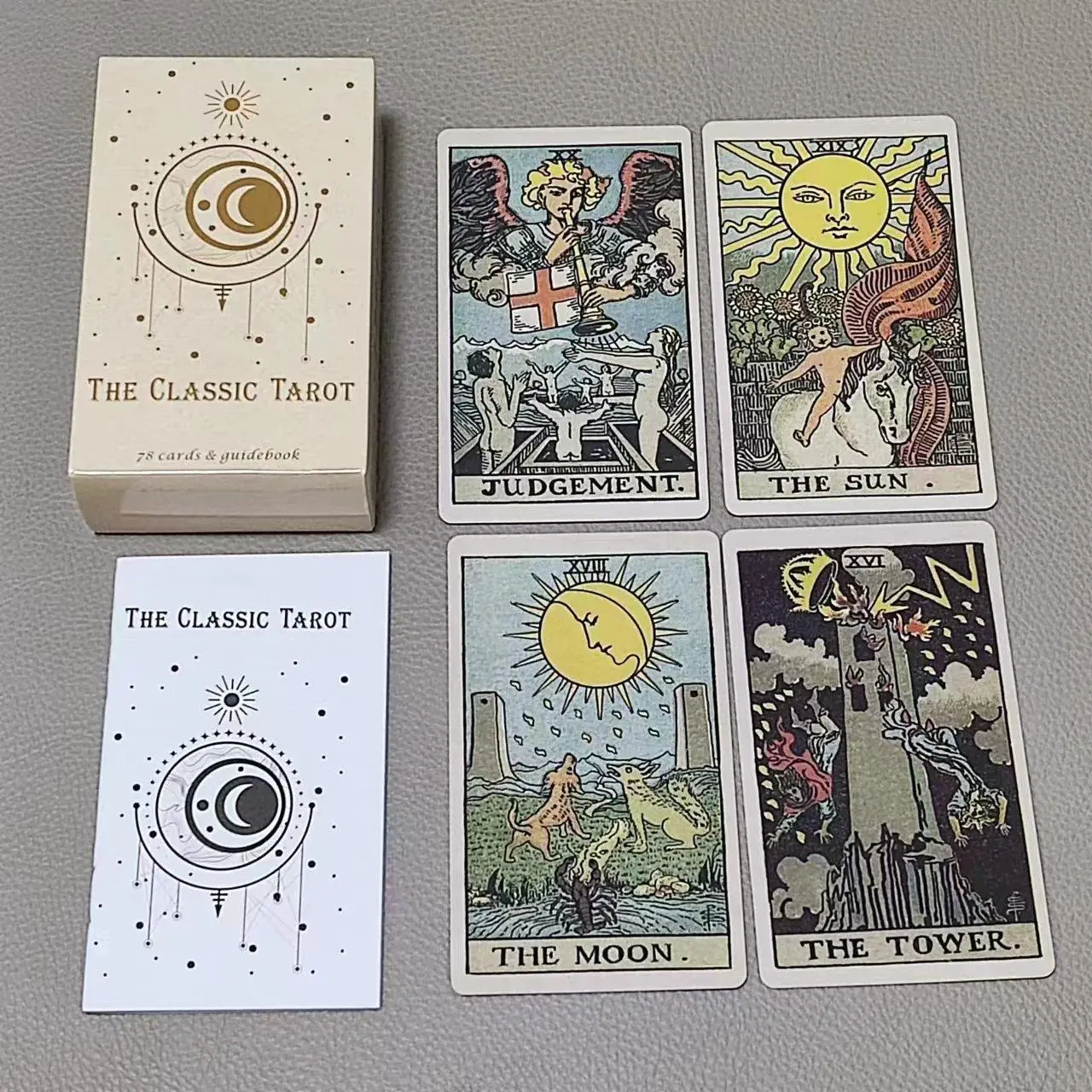 Tarot Deck With Guidebook - ไพ่ทาโรต์78ใบแบบคลาสสิกขนาด10.3*6ซม. พร้อมคู่มือสำหรับผู้เริ่มต้น