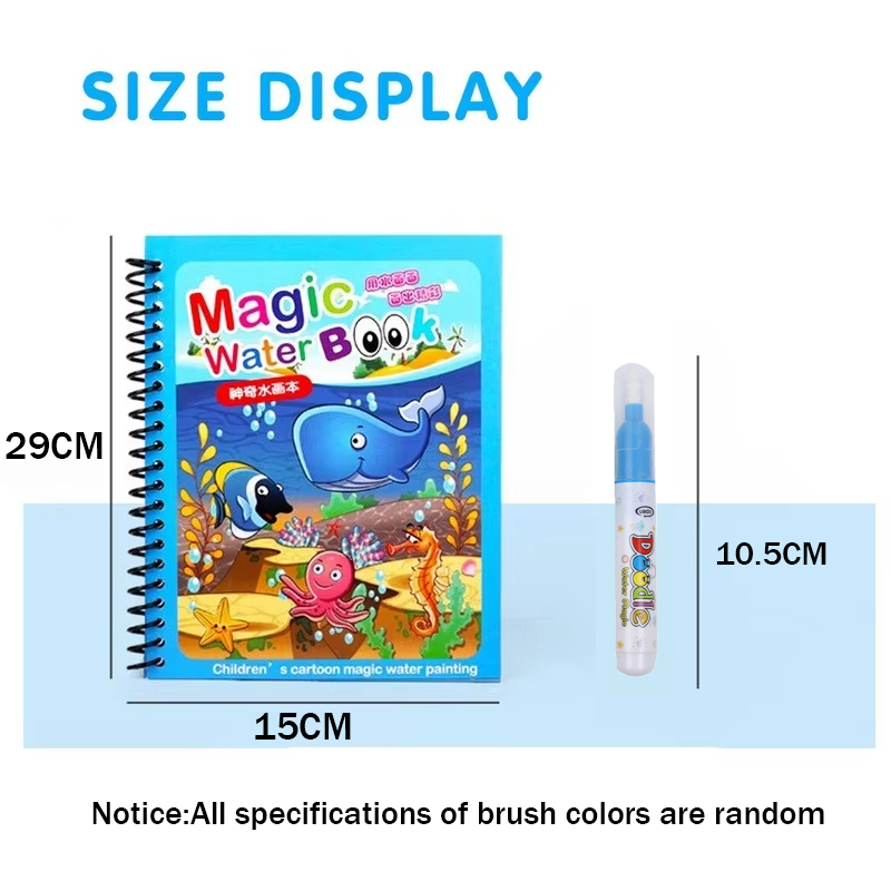 สมุดระบายสีน้ำมหัศจรรย์ สมุดระ - Reusable Water Magic Coloring Book บทวิจารณ์และราคา