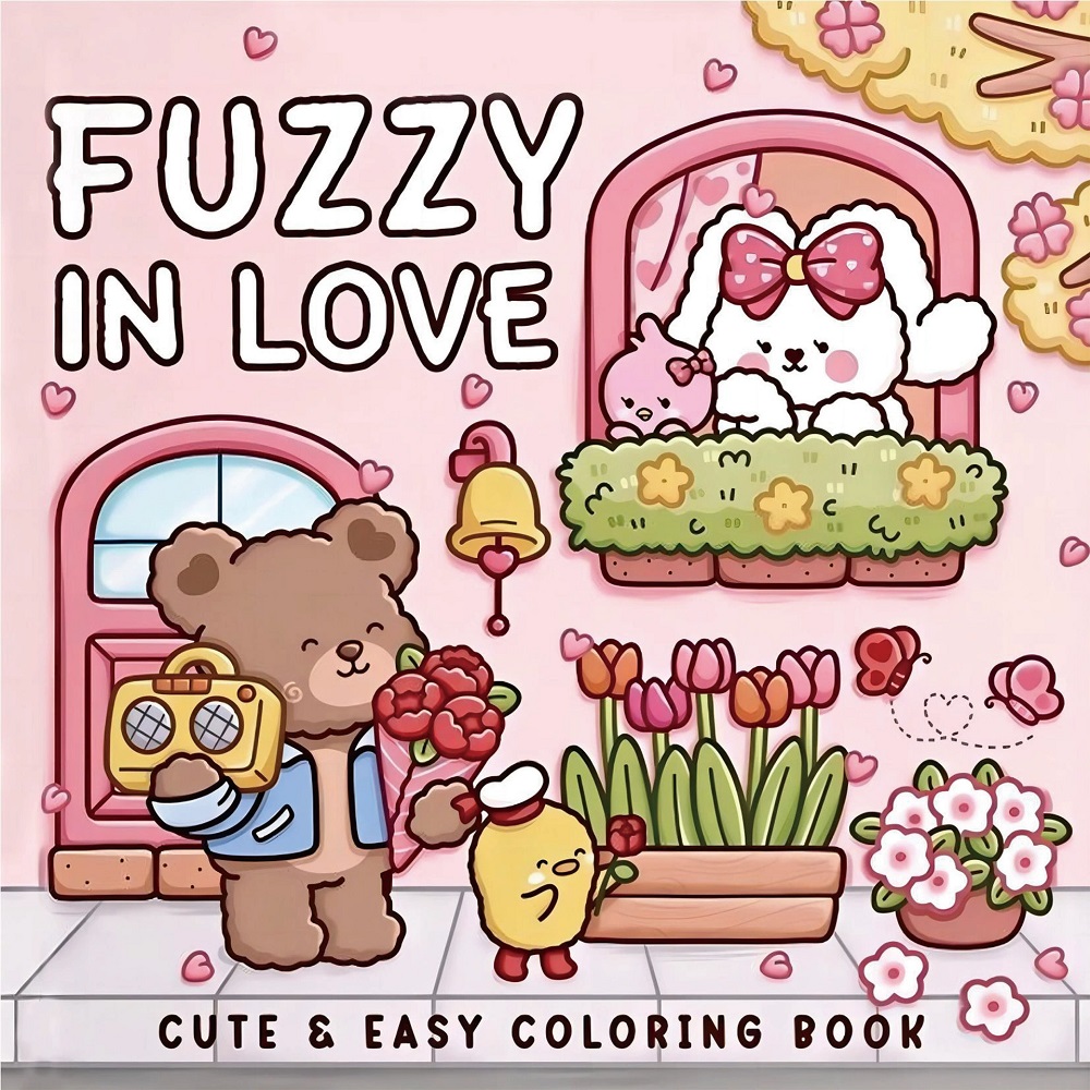 FUZZY IN LOVE สมุดระบายสีรูปแบ - Adult Coloring Book Stress Relief บทวิจารณ์และราคา
