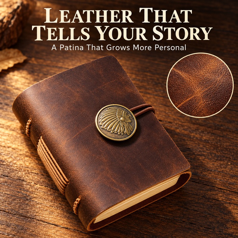 สมุดโน้ตหนังทำมือขนาดเล็กสำหรั - Vintage Leather Journal Notebook บทวิจารณ์และราคา