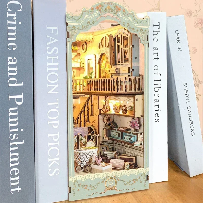 ชั้นวางหนังสือไม้ DIY รูปบ้านใ - Diy Wooden Book Nook Kit Shelf Insert บทวิจารณ์และราคา