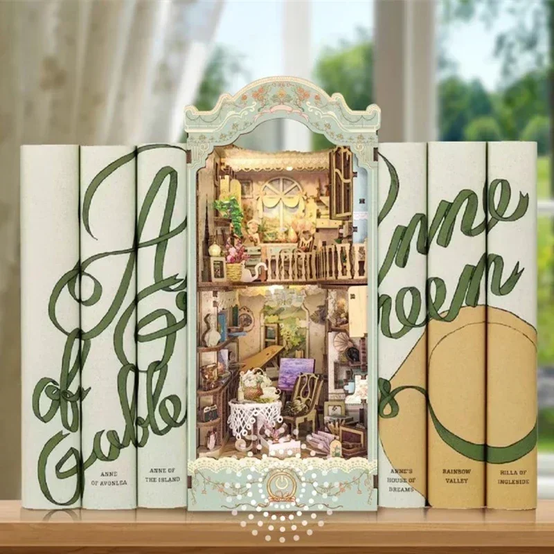 ชั้นวางหนังสือไม้ DIY รูปบ้านใ - Diy Wooden Book Nook Kit Shelf Insert บทวิจารณ์และราคา