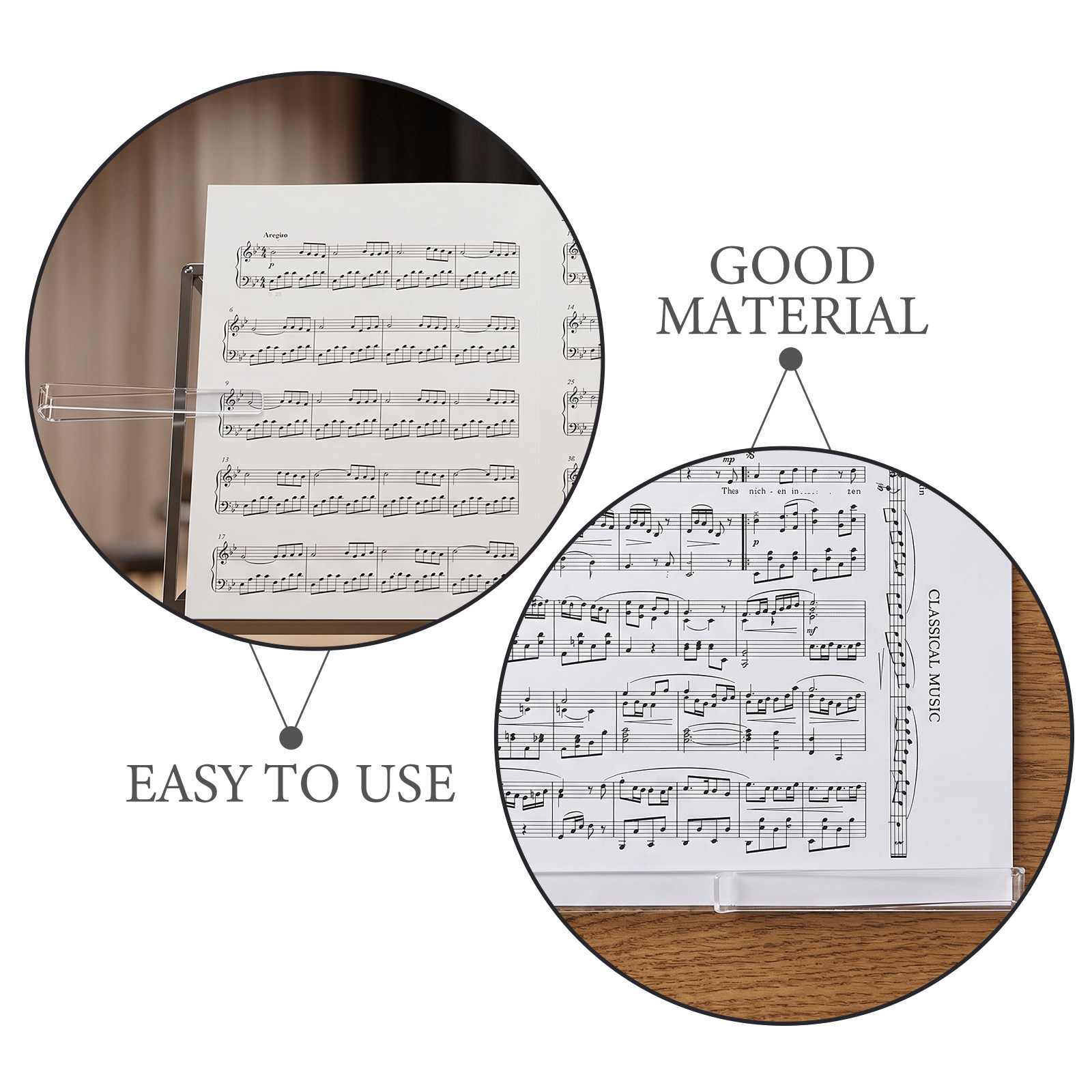 6 คู่ คลิปหนีบโน้ตเพลงอะคริลิก - Clear Acrylic Book Stand Holder บทวิจารณ์และราคา
