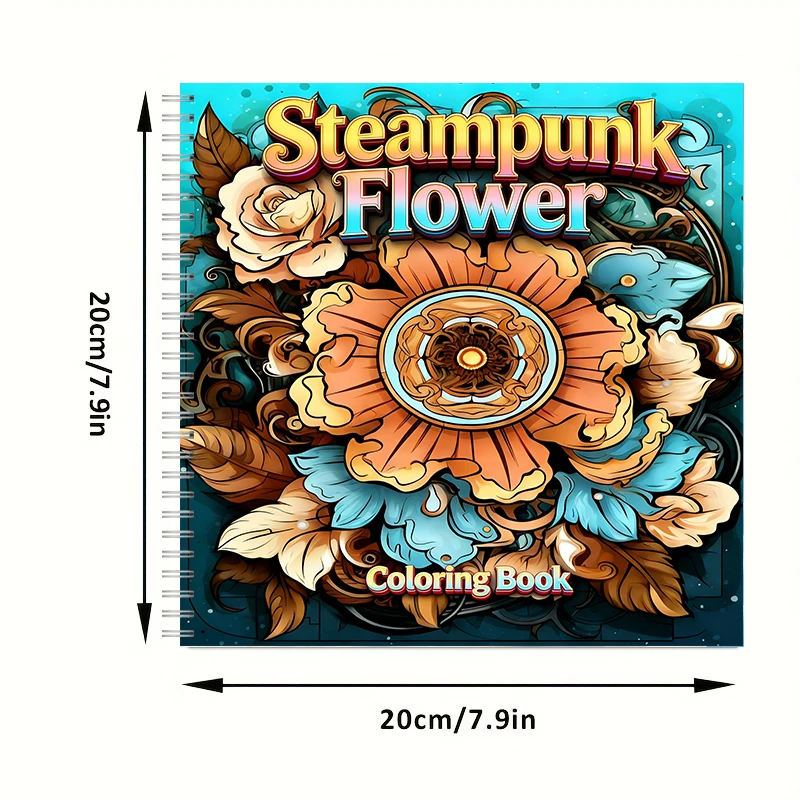 สมุดระบายสีดอกไม้สไตล์สตีมพังก - Adult Coloring Book Stress Relief บทวิจารณ์และราคา