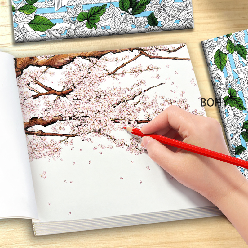 สมุดระบายสีธีมการเดินทางข้ามเว - Adult Coloring Book Stress Relief บทวิจารณ์และราคา
