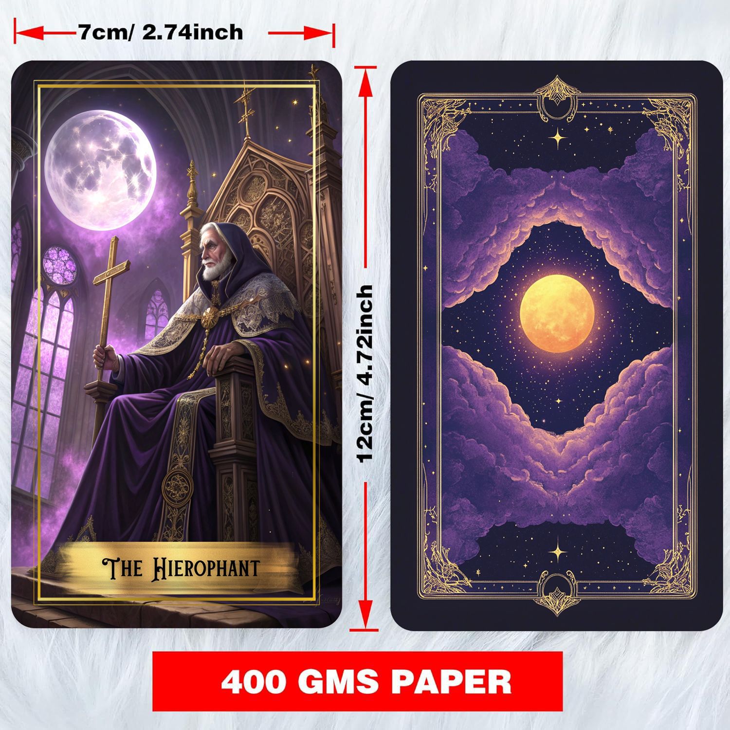 ชุดไพ่ทาโรต์มูนสีม่วงพร้อมคู่ม - Tarot Deck With Guidebook บทวิจารณ์และราคา