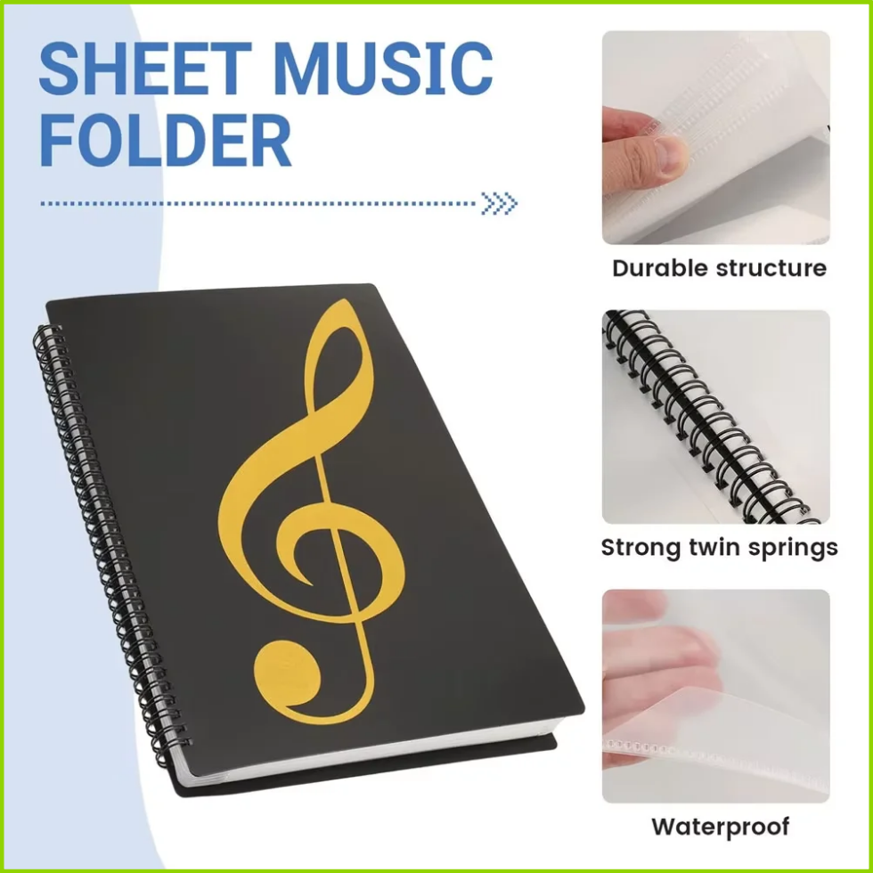 แฟ้มใส่โน้ตเพลงเปียโนแบบยืดหยุ - Blank Sheet Music Notebook บทวิจารณ์และราคา